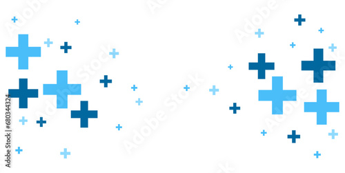 Blue medical cross banner decoration flat background illustration