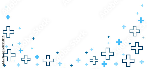 Border blue medical cross abstract medicine shape concept background