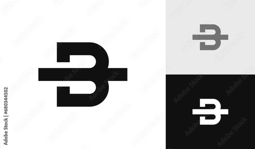 Letter B with stripe logo design Letter B with stripe logo design