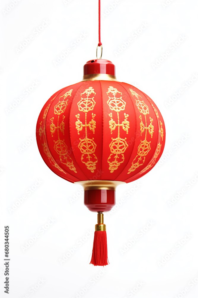 Chinese lantern isolated on white background, AI Generative.