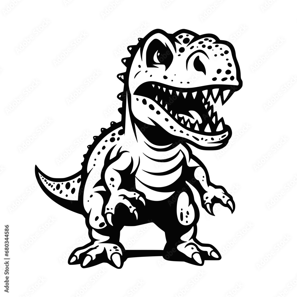 Dinosaur Head Scary Line Art Graphic Design Animals Sticker Dinosaur Head Scary Line Art Graphic Design Animals Sticker