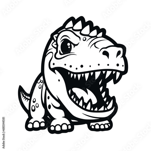 Dinosaur Head Scary Line Art Graphic Design Animals Sticker 