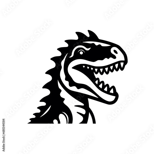 Dinosaur Head Scary Line Art Graphic Design Animals Sticker  © LebahStudio