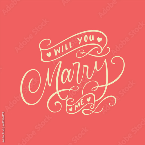 Will you marry me lettering vector (ID: 680344772)