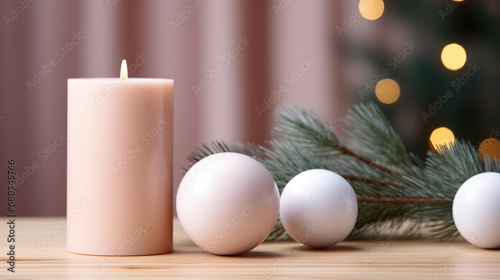pastel candle and candle  holder