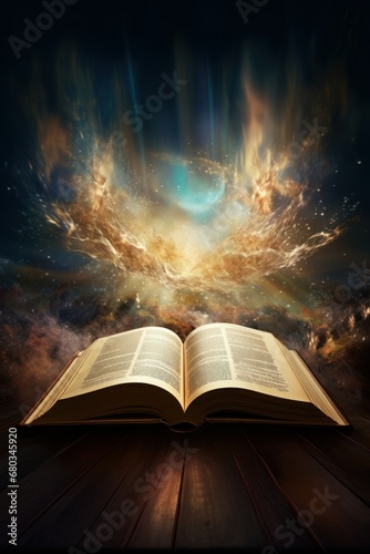 Open book bible Christianity AI generated illustration