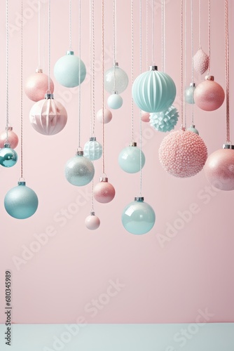 Pastelcolored New Year decorations featured in a minimalist wallpaper AI generated illustration