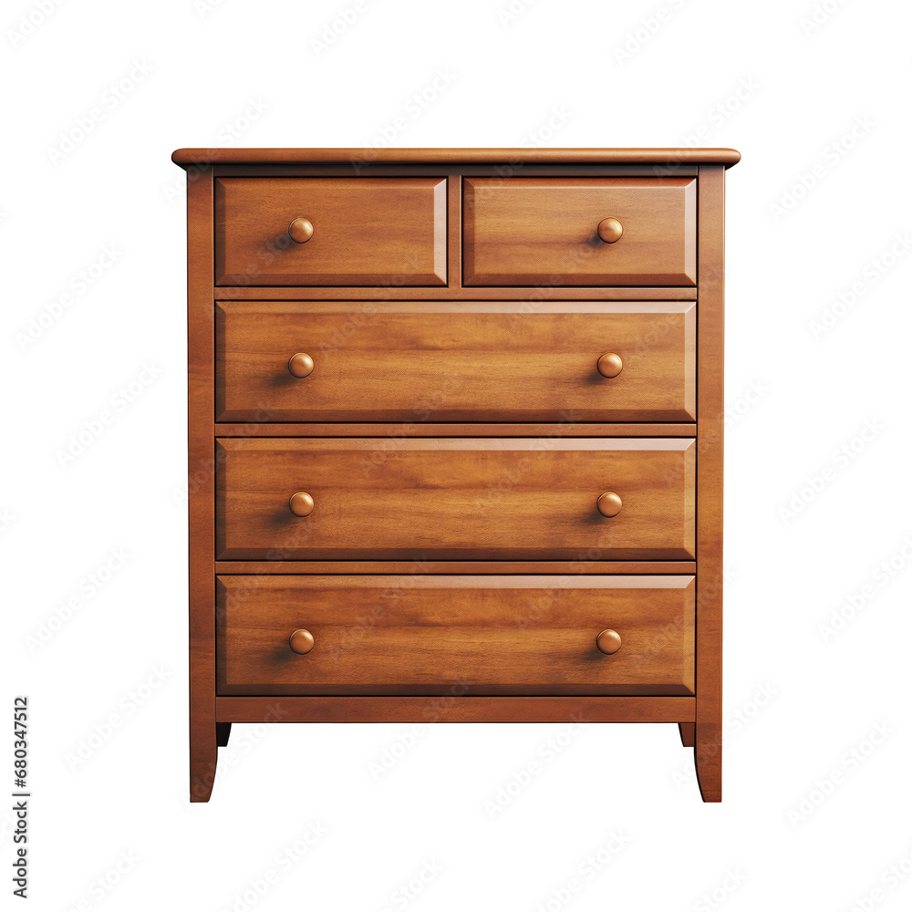 wooden chest of drawers on a plain white background wooden chest of drawers on a plain white background