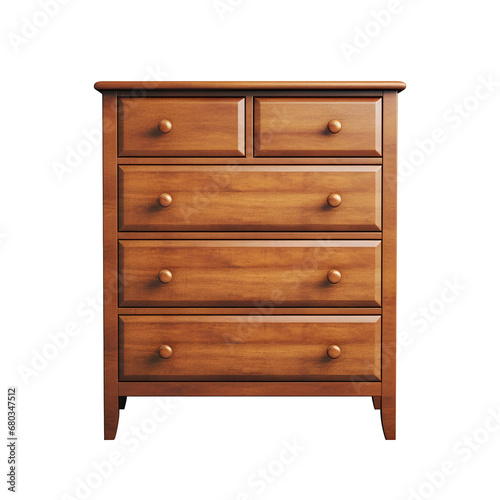 wooden chest of drawers on a plain white background