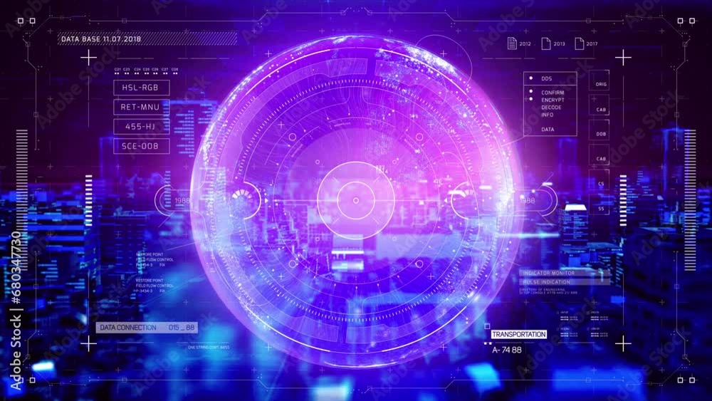 grid data communication technology background with 3d globe