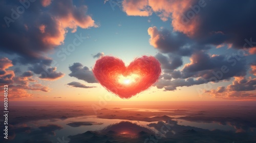 Spectacular  heart formation in the sky   AI generated illustration © ArtStage