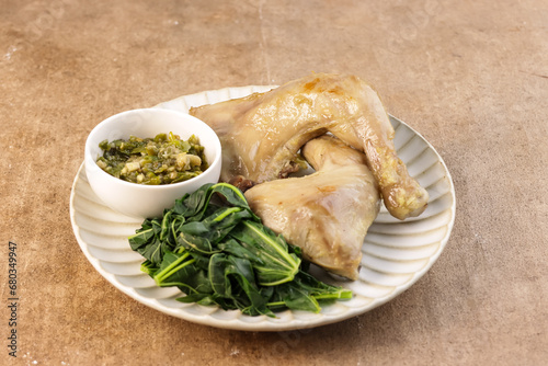 Ayam Pop is One of Chicken-Based Dish from Padang, West Sumatra. It is Skinless Pale Fried Chicken.