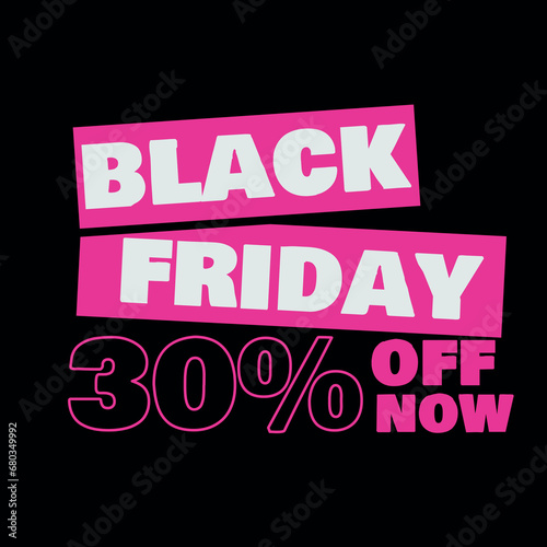 BLACK FRIDAY LOGO WITH 30% DISCOUNT IN PINK COLOR