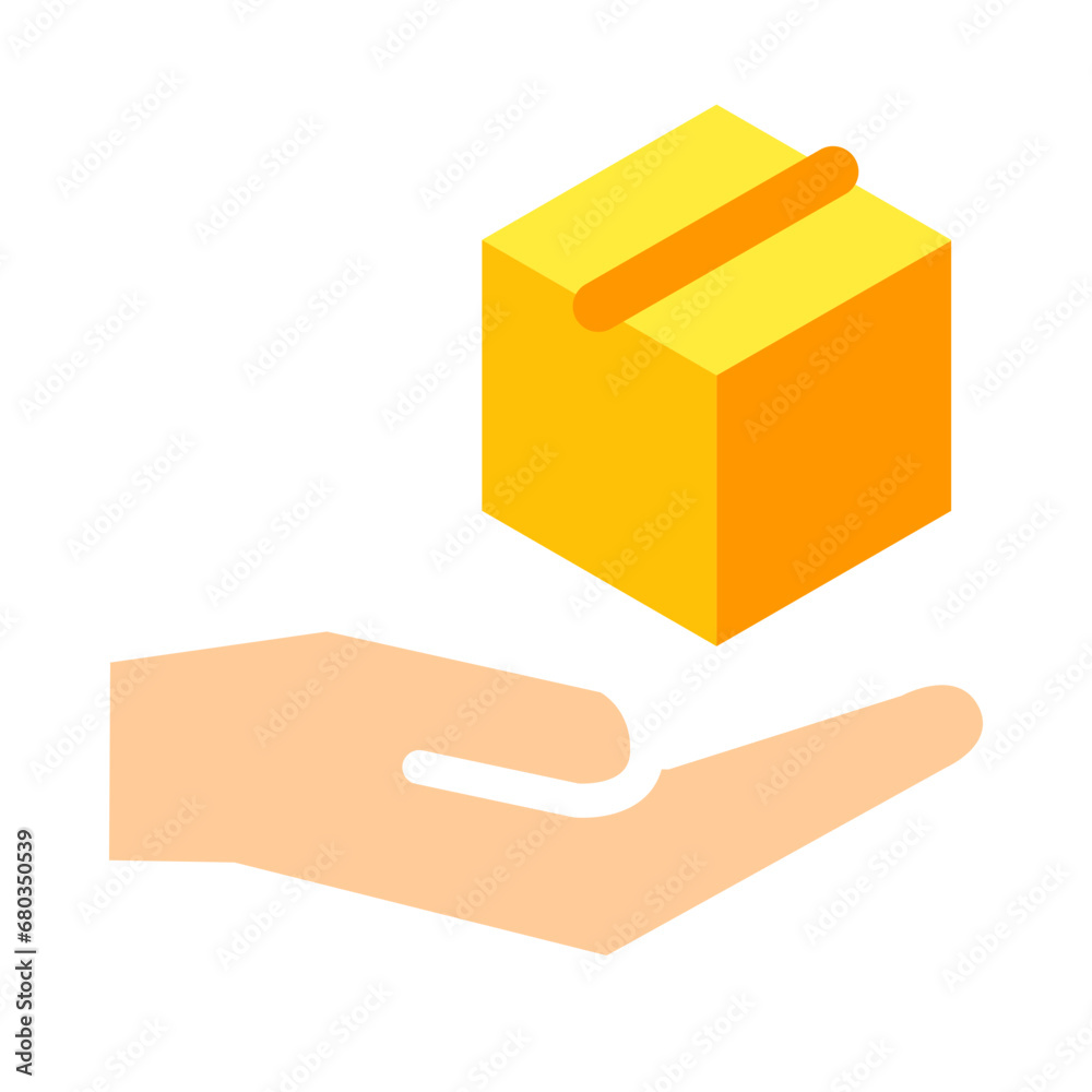 Fototapeta premium 物流、配達を表すカラースタイルのアイコン