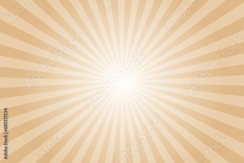 Pastel Orange retro vintage style background with sun rays. Burly wood sunburst background. Vector illustration