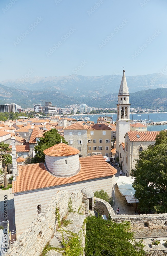 The charming and historic Old Town district of Budva, Montenegro
