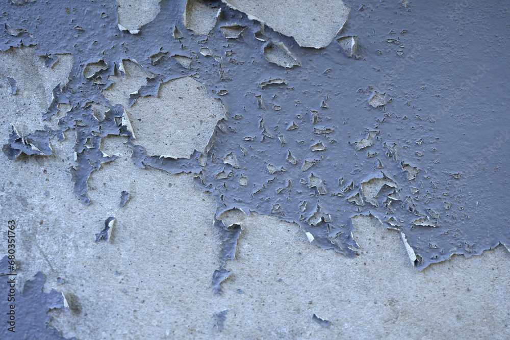 White peeling paint wall surface with moldy.Weathered concrete pattern