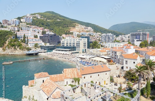 The charming and historic Old Town district of Budva, Montenegro
