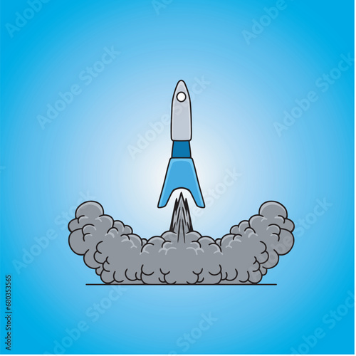Fototapeta Naklejka Na Ścianę i Meble -  space rocket simple illustration