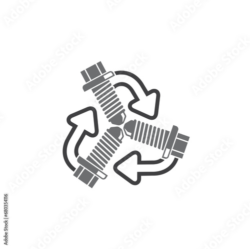 illustration of metal recycle, vector art.