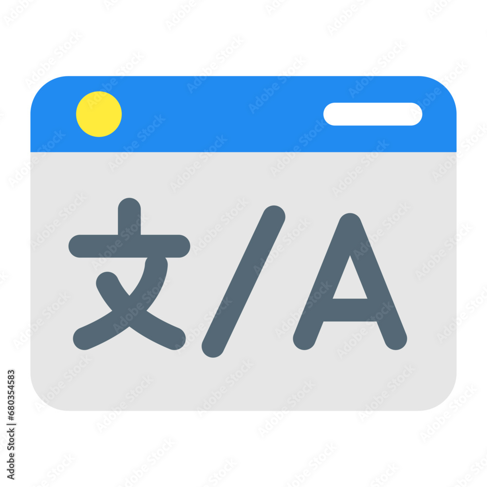 Obraz premium 言語、翻訳を表すカラースタイルのアイコン