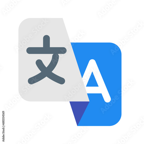 言語、翻訳を表すカラースタイルのアイコン