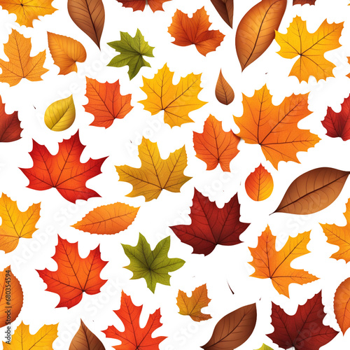 Pile of autumn leaves isolated on white background