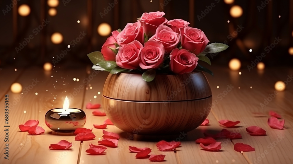candle and rose candle and rose