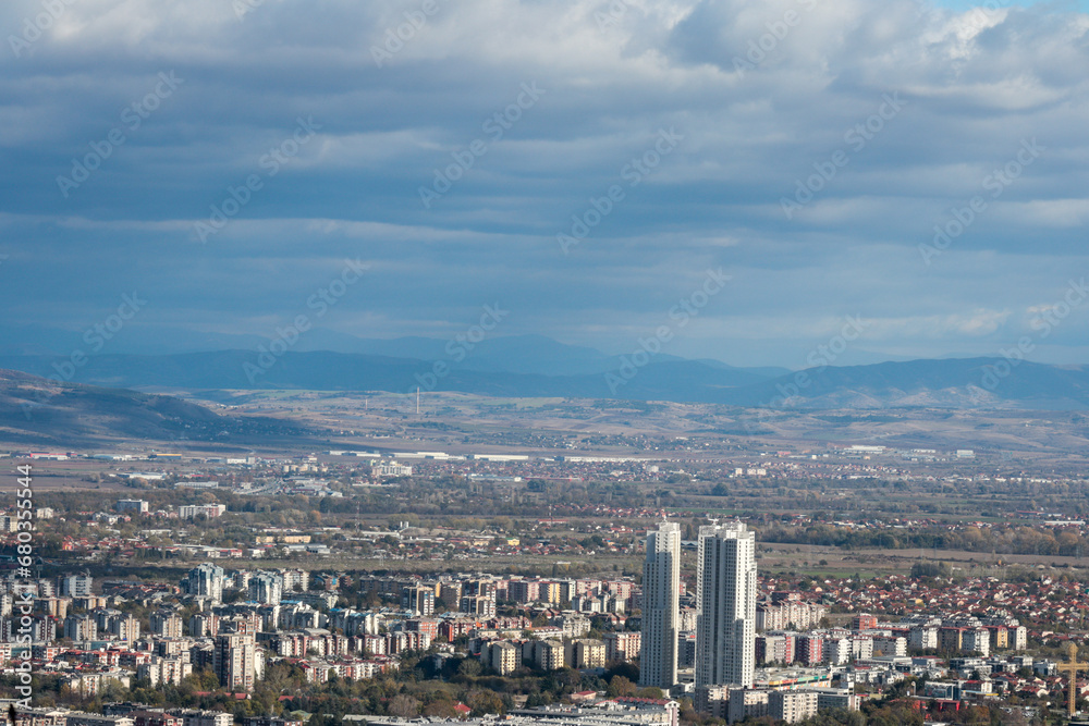 top view of the city of Skopje, the capital of North Macedonia top view of the city of Skopje, the capital of North Macedonia
