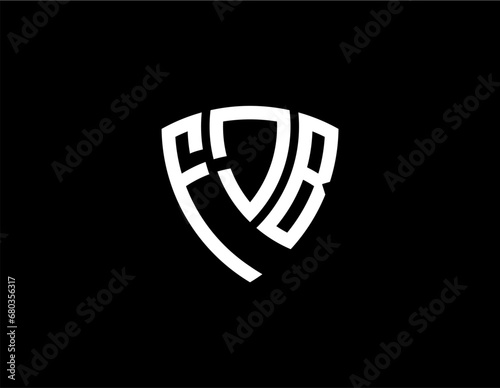 FJB creative letter shield logo design vector icon illustration photo