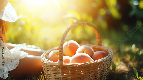 Senior_woman_picking_ripe_organic_peaches_in_summer