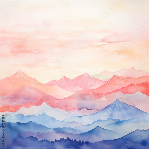 Watercolor Mountains