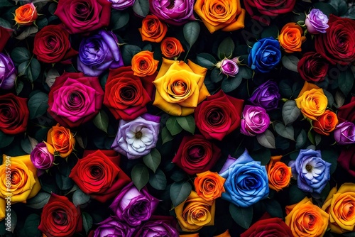Flowers. Colorful roses background photo