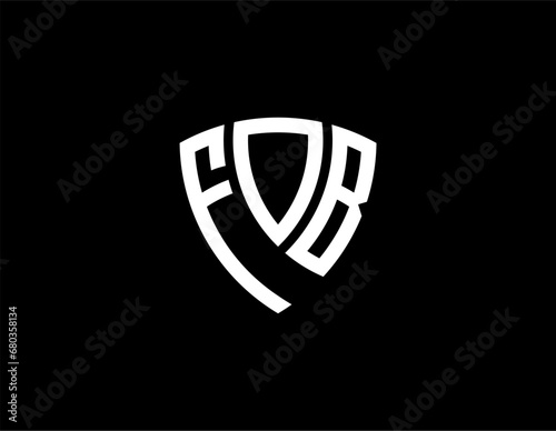 FOB creative letter shield logo design vector icon illustration