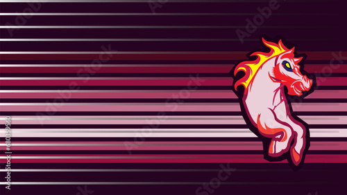 Mustang car sticker stripes for race car with cartoon style.