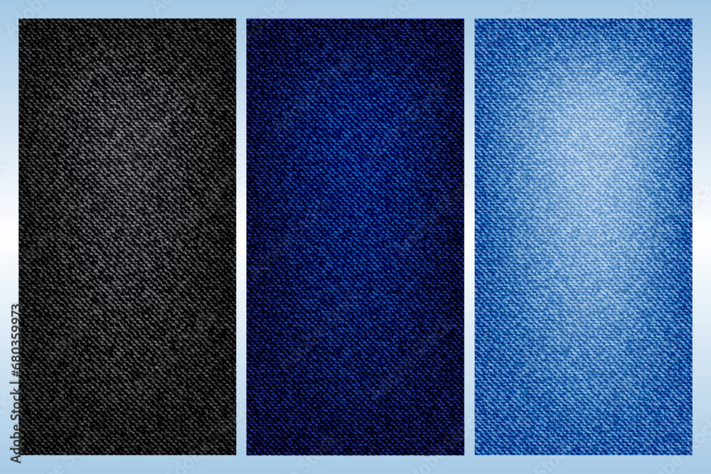Fototapeta premium Various color of denim fabric textile