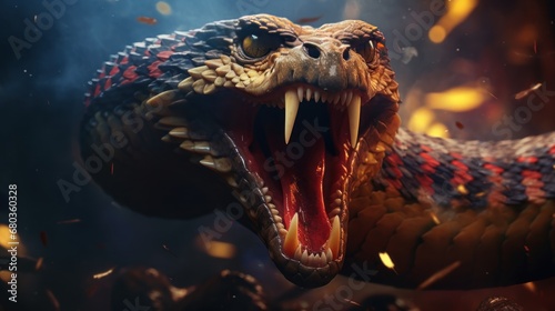 big angry snake background image wallpaper ai generated photo