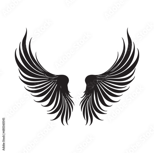 Wings Silhouette Vector On White Background. © Alihsan 101