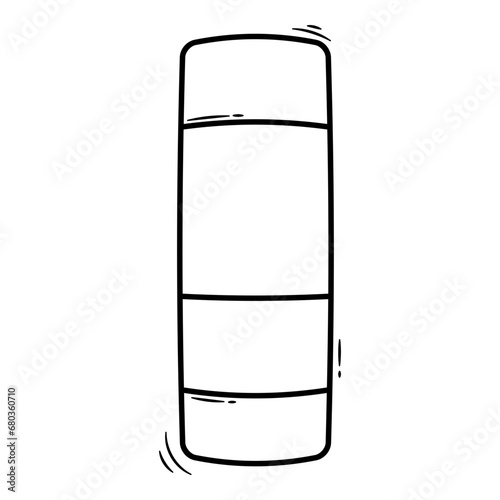 Doodle toner line art element. Vector element with skincare theme and doodle hand drawn style. Illustration.