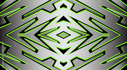 Metallic car sticker stripes in symmetric pattern design 