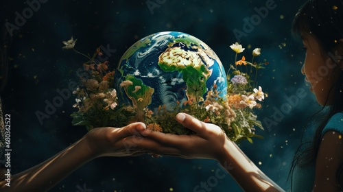 earth day background wallpaper ai generated