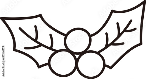  Christmas holly berry outline icon