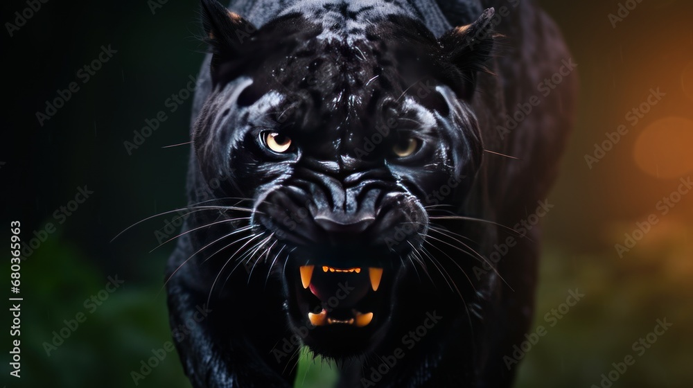 the panther is angry background wallpaper ai generated