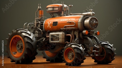 tractor robot background wallpaper ai generated