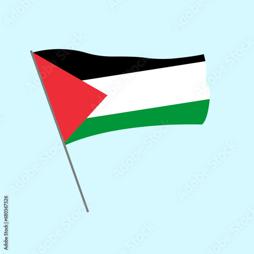 Flat Illustration Of Palestine Flag