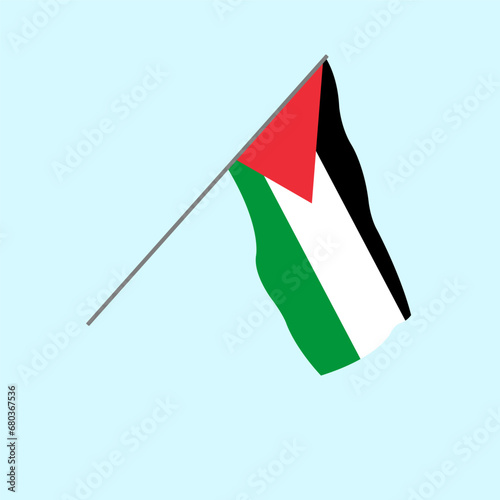 Flat Illustration Of Palestine Flag