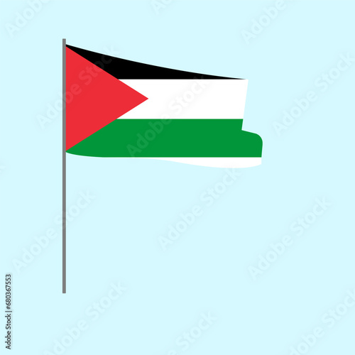 Flat Illustration Of Palestine Flag