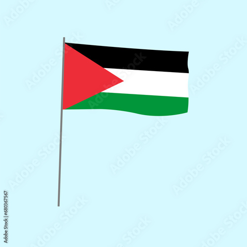 Flat Illustration Of Palestine Flag