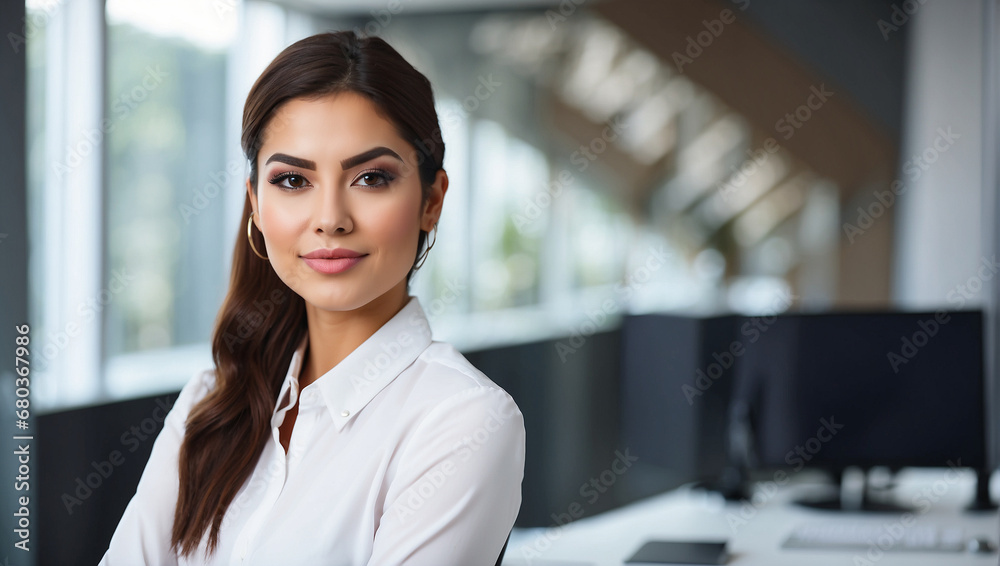 Portrait of young business woman in office 