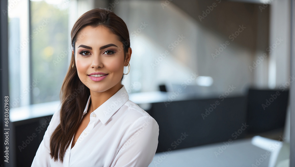 Portrait of young business woman in office 